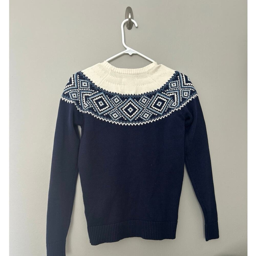 Hope & Henry Fair Isle Casual Knitted Sweater Dark Blue, Sz S, NWT - Picture 2 of 4